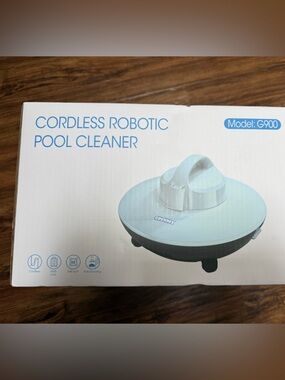 Cordless Robotic Pool Cleaner - Model G900 - Light Blue/White
